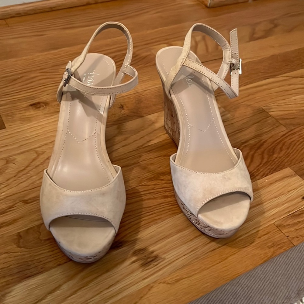 Charles by Charles David nude color wedges.  Never been worn.